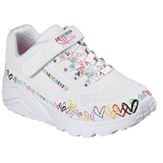 SKECHERS 314091L — UNO LITE  HEART CRAZE<br>BLANC