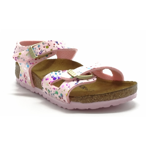 Birkenstock enfant rio microfibre confetti rose