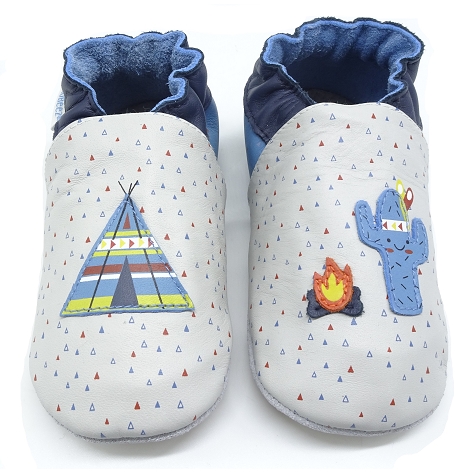 Robeez chaussons indian tipi blanc