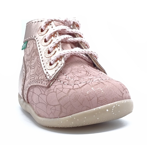 Kickers marche bonzip2 rose