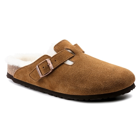 Birkenstock chaussons boston vl marron