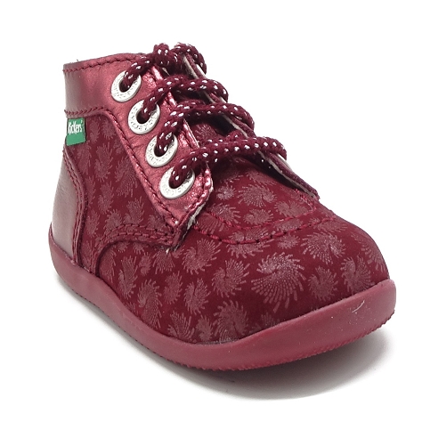 Kickers marche my bonzip 2 yl bordeaux