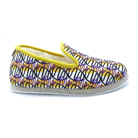 Chausse mouton chaussons arlequin jaune8679001_2