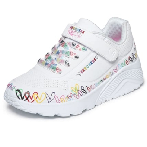 Skechers basket mode my uno lite heart 314091l yl blanc