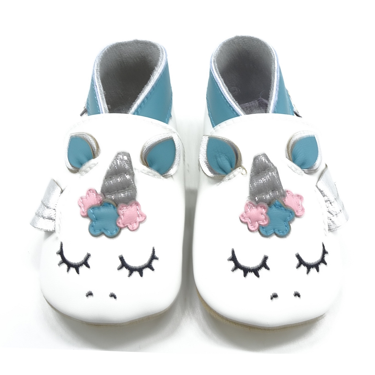 Ouistiti  Lait et miel chaussons licorne blanc fille